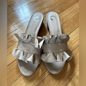 Suede beige sandals